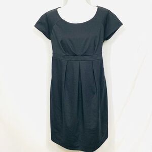 Liz Lange Maternity Dress Womens Medium Black Short Sleeve Sheath Office
